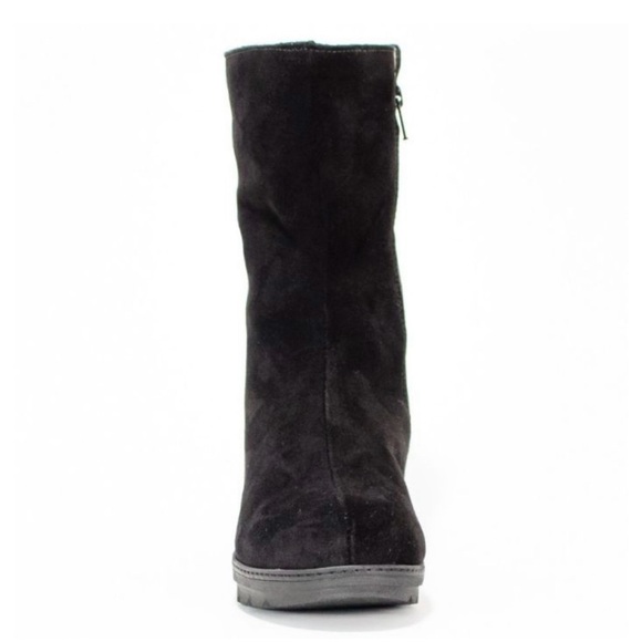 La Canadienne VOGUE Waterproof Fur Lined Lug Soled Boots in Black Suede Size 7M - Picture 4 of 10